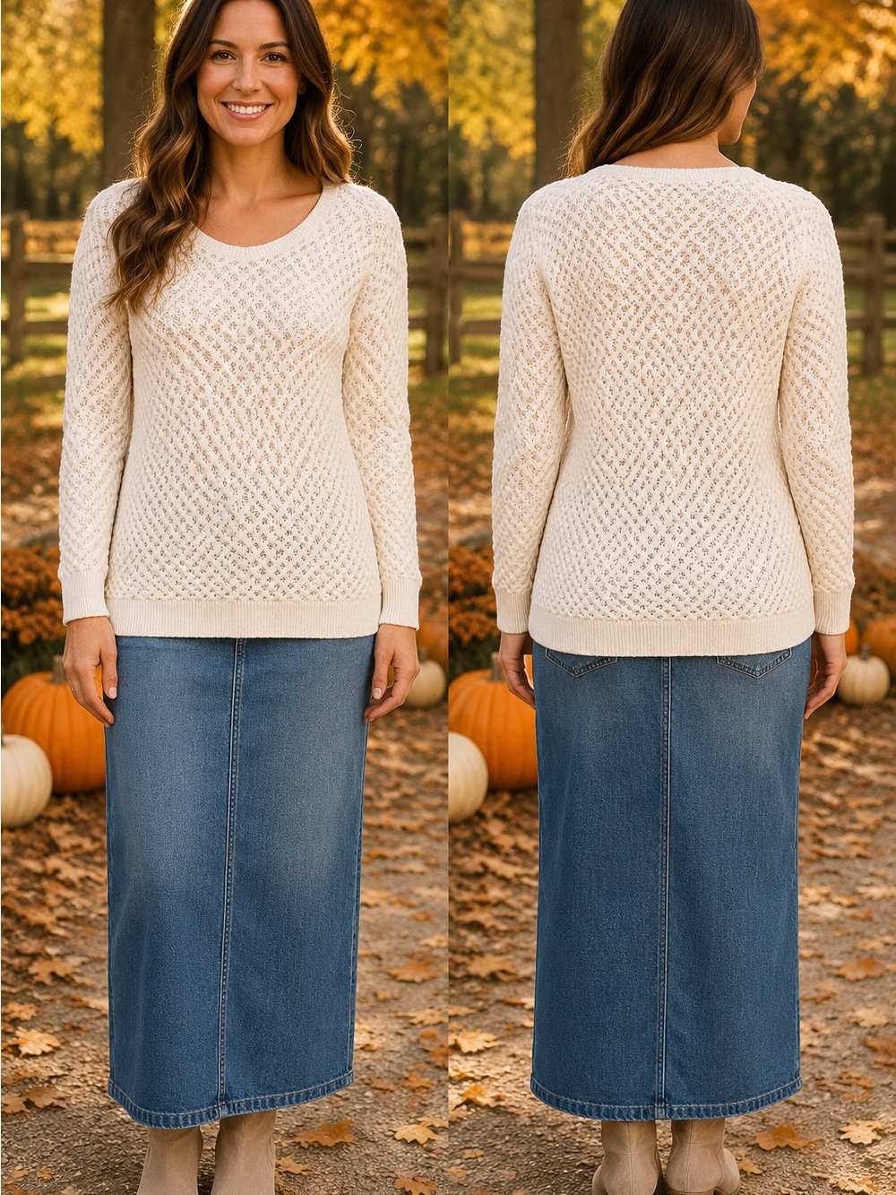 Athleta Honeycomb Cream Open-Knit Long Sleeve Sweater - Women's